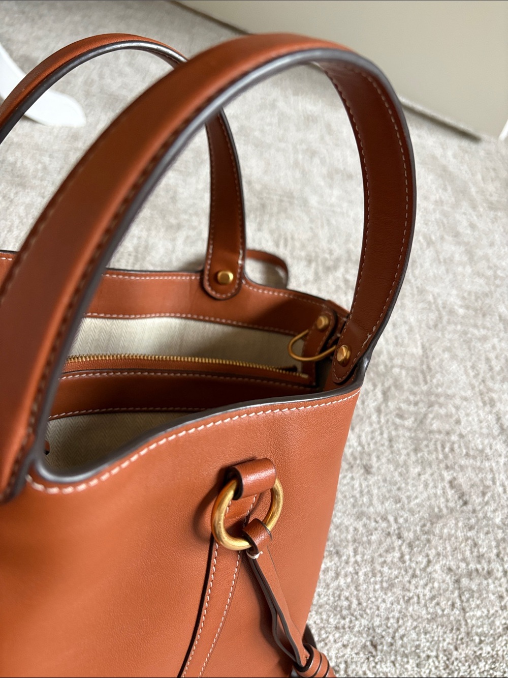 Tory Burch Leather Tote in Saddle - Picture 15 of 16